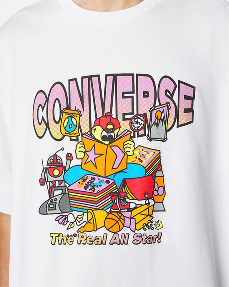 T-Shirts Converse Novelty Store Grafika Panske Biele | SK AQYLX3